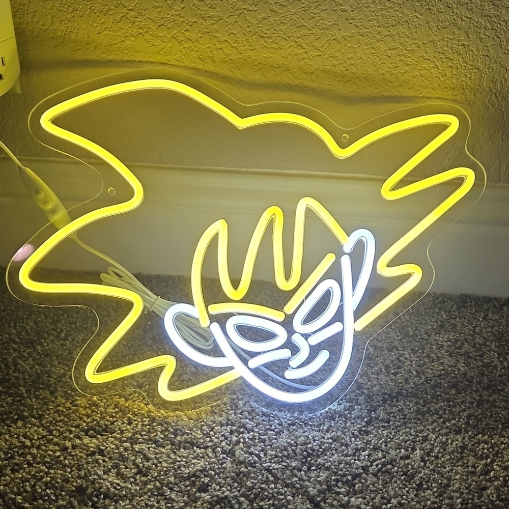 Anime Yellow and White Neon Light Sign New In Box!